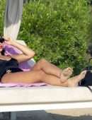 Francesca Allen in Black Swimsuit in Dubai