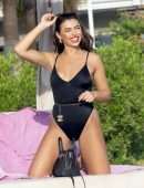 Francesca Allen in Black Swimsuit in Dubai