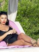 Francesca Allen in Black Swimsuit in Dubai