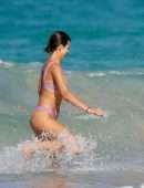 Georgia Fowler in Bikini on the Beach in St Barts