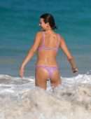 Georgia Fowler in Bikini on the Beach in St Barts