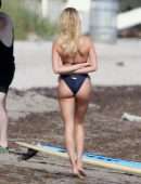 Hailey Baldwin Swimsuit Photoshoot on the Beach in Miami