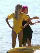 Hailey Baldwin Swimsuit Photoshoot on the Beach in Miami