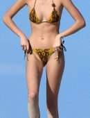 Kaia Gerber in Bikini at a Beach in Miami
