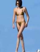 Kaia Gerber in Bikini at a Beach in Miami