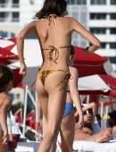 Kaia Gerber in Bikini at a Beach in Miami