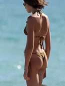 Kaia Gerber in Bikini at a Beach in Miami