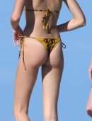 Kaia Gerber in Bikini at a Beach in Miami
