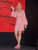 Katy Perry Upskirt at OnePlus Music Festival Press Conference in Mumbai