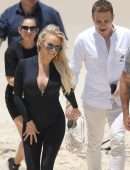 Pamela Anderson at Films Ultra Tune TV Ad on Gold Coast Beach, Queensland