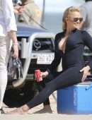 Pamela Anderson at Films Ultra Tune TV Ad on Gold Coast Beach, Queensland