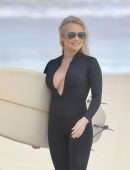 Pamela Anderson at Films Ultra Tune TV Ad on Gold Coast Beach, Queensland