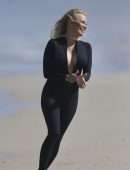 Pamela Anderson at Films Ultra Tune TV Ad on Gold Coast Beach, Queensland