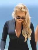 Pamela Anderson at Films Ultra Tune TV Ad on Gold Coast Beach, Queensland