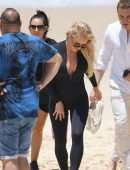 Pamela Anderson at Films Ultra Tune TV Ad on Gold Coast Beach, Queensland