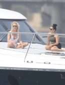 Pamela Anderson in White Swimsuit for a Photoshoot on the Gold Coast