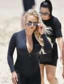 Pamela Anderson at Films Ultra Tune TV Ad on Gold Coast Beach, Queensland