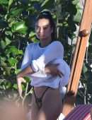Shanina Shaik in Bikini at a Pool in St Barts