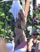 Shanina Shaik in Bikini at a Pool in St Barts