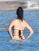 Shanina Shaik in Bikini at a Pool in St Barts