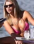 Sofia Richie Cleavage in Bikini on a Yacht in Miami