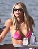 Sofia Richie Cleavage in Bikini on a Yacht in Miami