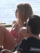 Sofia Richie Cleavage in Bikini on a Yacht in Miami