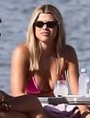 Sofia Richie Cleavage in Bikini on a Yacht in Miami