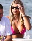 Sofia Richie Cleavage in Bikini on a Yacht in Miami
