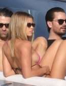 Sofia Richie Cleavage in Bikini on a Yacht in Miami