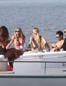 Sofia Richie Cleavage in Bikini on a Yacht in Miami