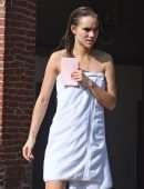 Suki Waterhouse in a Towel for Photoshoot in LA