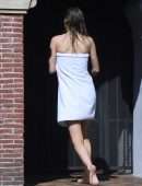 Suki Waterhouse in a Towel for Photoshoot in LA