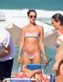 Alessandra Ambrosio in Pink Bikini on the Beach in Florianópolis