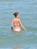 Alessandra Ambrosio in Pink Bikini on the Beach in Florianópolis