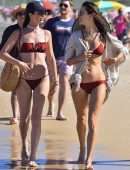 Alessandra Ambrosio Booty in Red Bikini on the Beach in Florianopolis