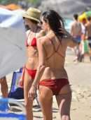 Alessandra Ambrosio Booty in Red Bikini on the Beach in Florianopolis
