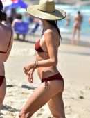 Alessandra Ambrosio Booty in Red Bikini on the Beach in Florianopolis