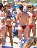Alessandra Ambrosio Booty in Red Bikini on the Beach in Florianopolis