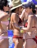 Alessandra Ambrosio Booty in Red Bikini on the Beach in Florianopolis