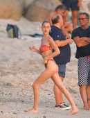 Bella Hadid Booty in Bikini on the Beach in St Barts