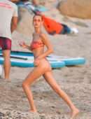 Bella Hadid Booty in Bikini on the Beach in St Barts