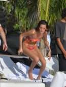 Bella Hadid Booty in Bikini on the Beach in St Barts