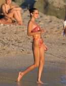 Bella Hadid Booty in Bikini on the Beach in St Barts