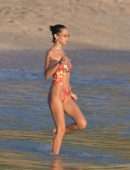 Bella Hadid Booty in Bikini on the Beach in St Barts