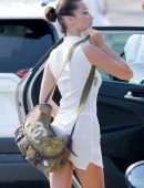 Bella Hadid Pokies in See-Through, Preparing to Leave St Barts