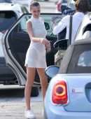 Bella Hadid Pokies in See-Through, Preparing to Leave St Barts