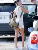 Bella Hadid Pokies in See-Through, Preparing to Leave St Barts