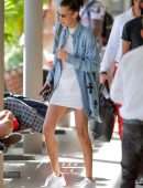 Bella Hadid Pokies in See-Through, Preparing to Leave St Barts