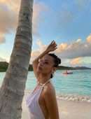 Bella Hadid in See-Through Top at the Beach